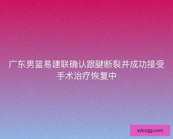 广东男篮易建联确认跟腱断裂并成功接受手术治疗恢复中